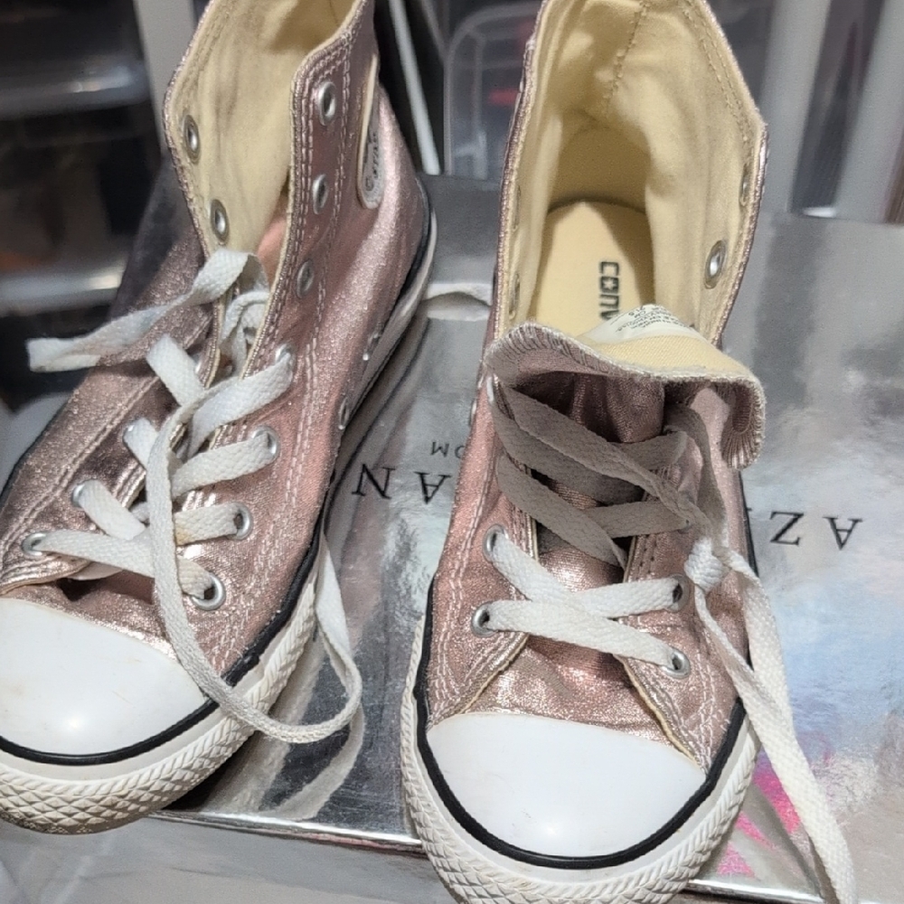 Converse Women's Metallic Pink High-Top Sneakers